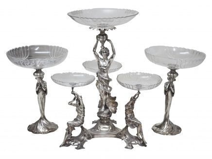 WMF Pair of Centerpieces and jardiniere 