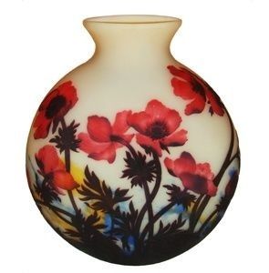 Glass Muller Fres ( Flowers Poppies) (French)