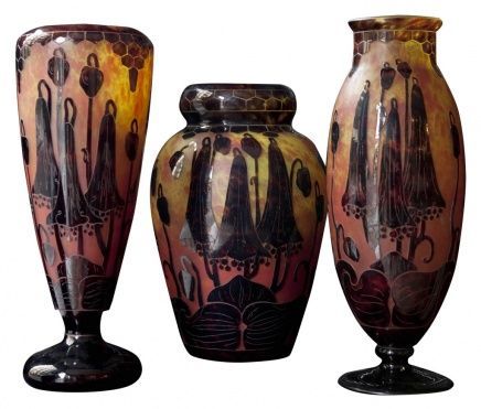 Glass Le Verre ( Flowers Bluebells )(French)